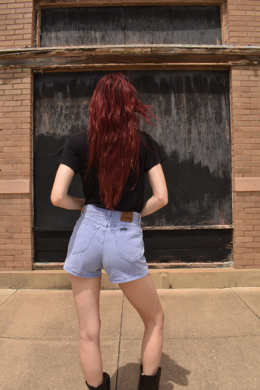 Vintage Lavender High Waisted Denim Shorts