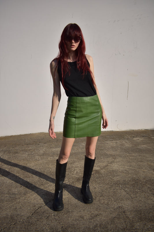 Vintage Leather Mini Skirt