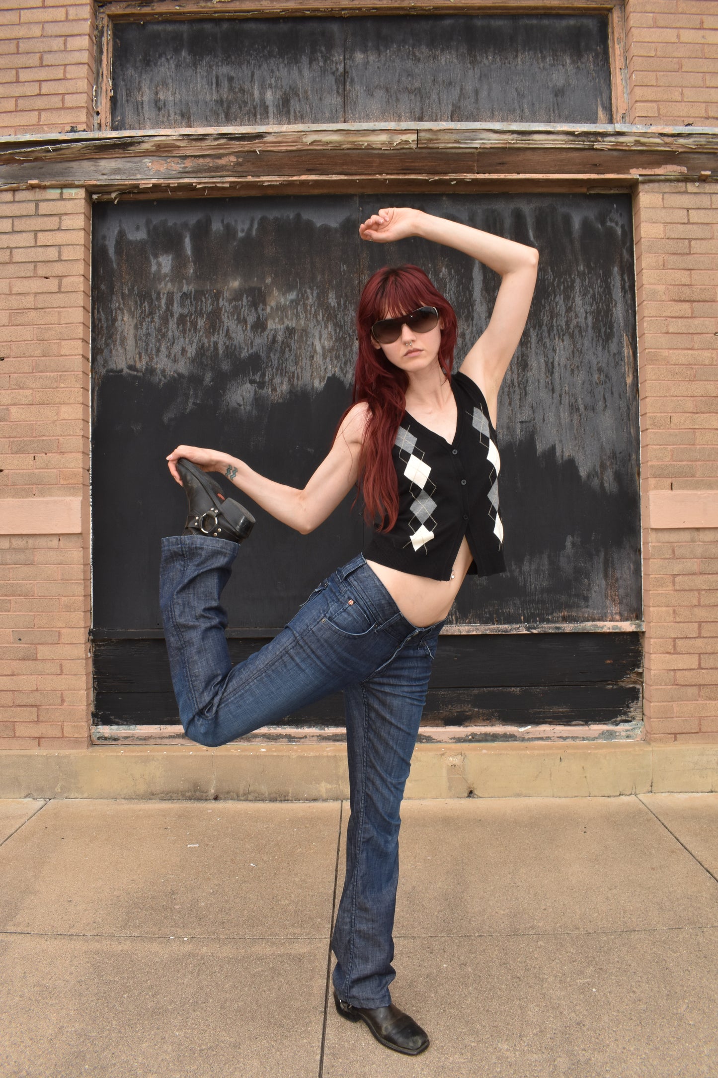 Vintage 2000’s Argyle Button Up Tank Sweater Vest