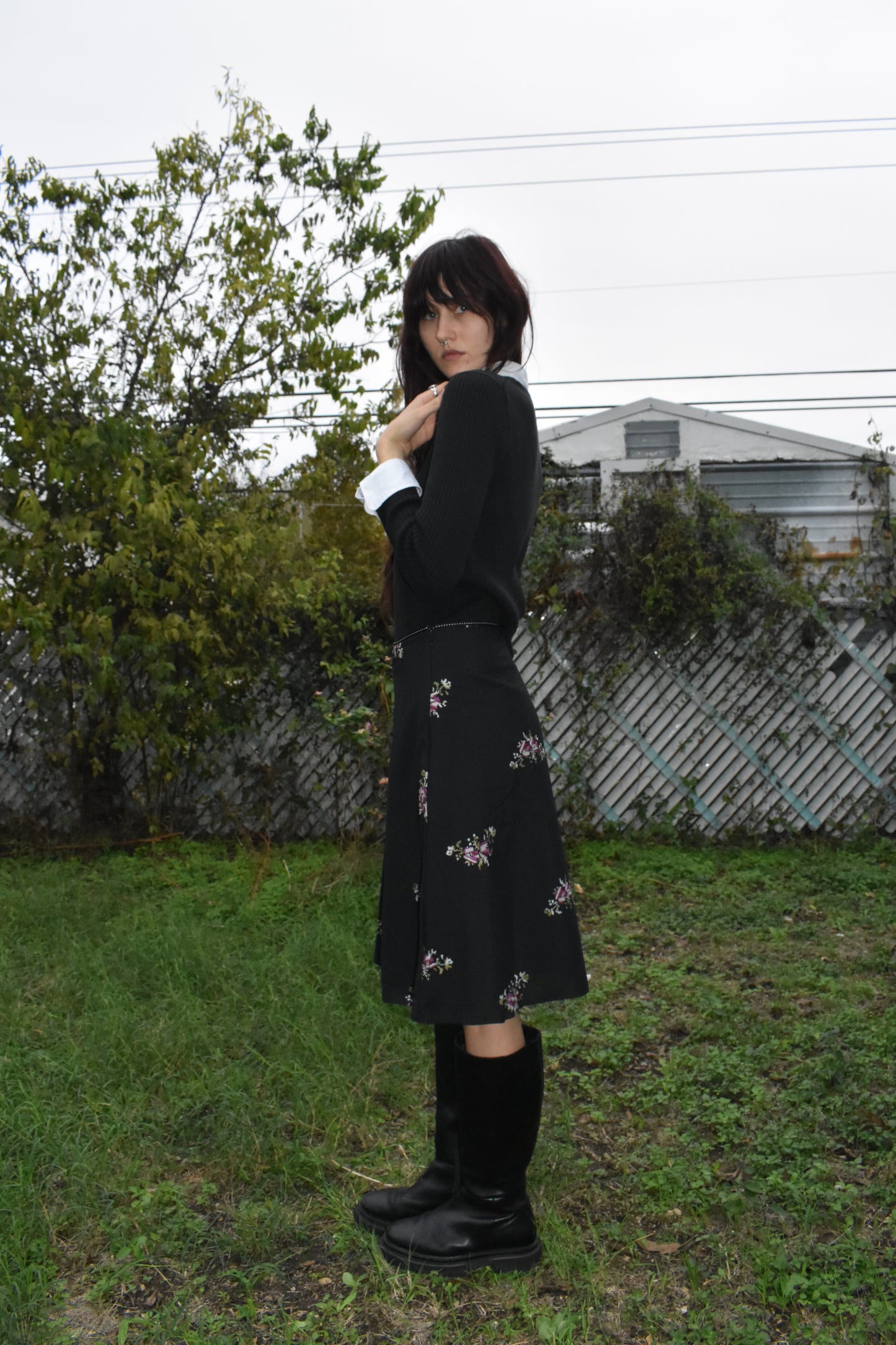 Vintage Floral Embroidered Skirt