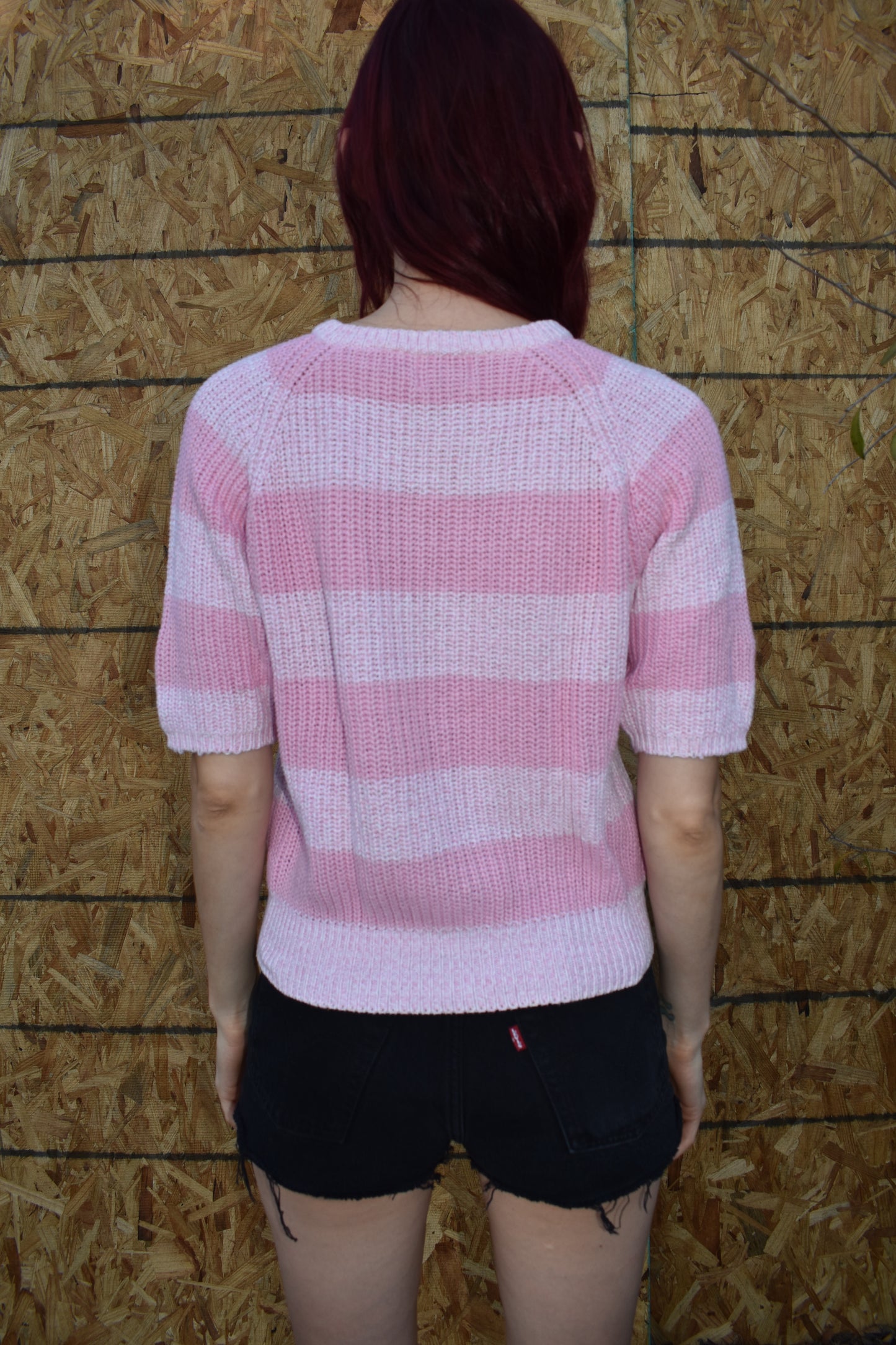 Vintage 80’s Knit Short Sleeve Striped Sweater