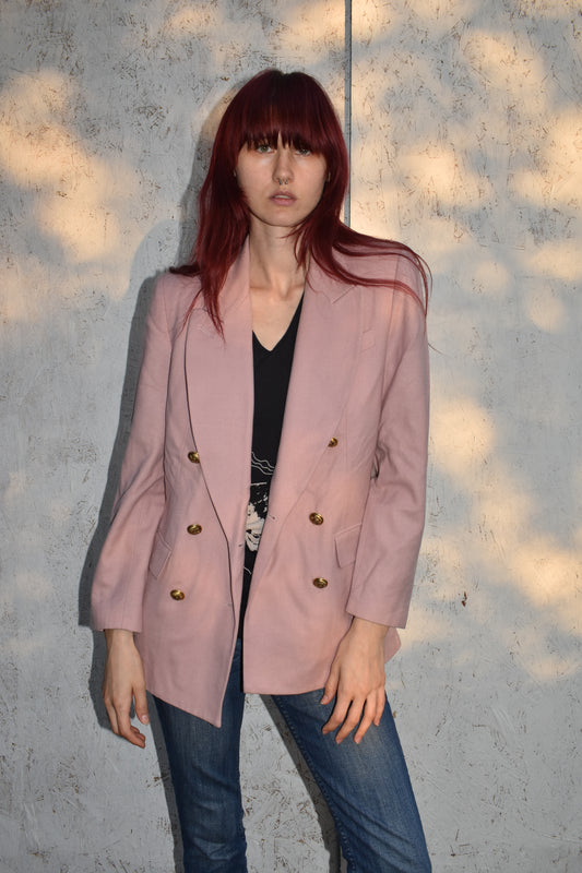 Vintage Pink Wool Blazer