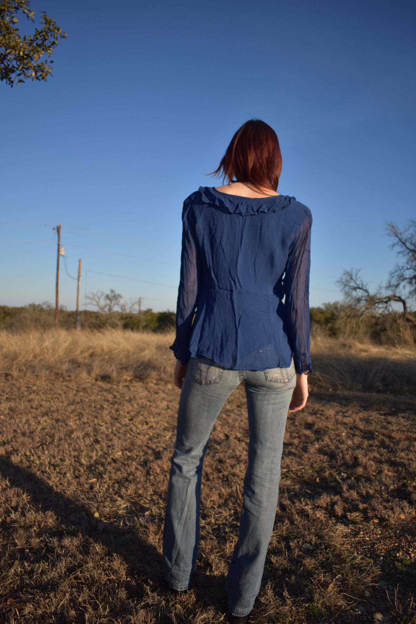 Vintage 80’s Ruffle Button Up Blouse