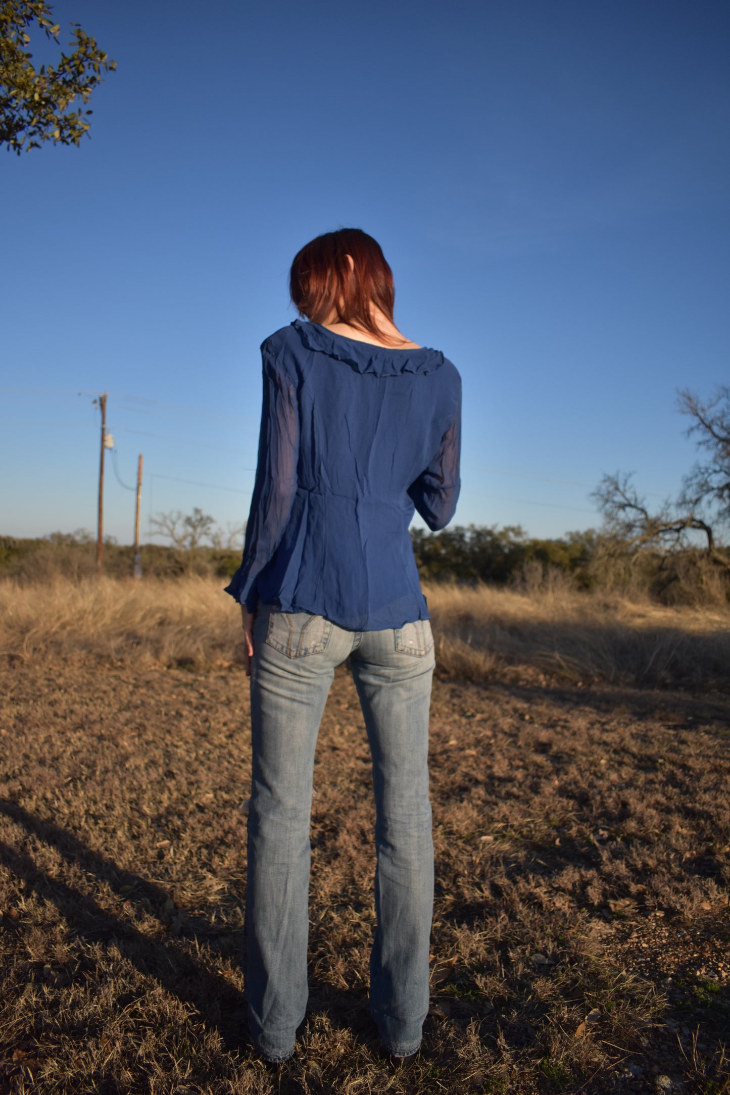 Vintage 80’s Ruffle Button Up Blouse