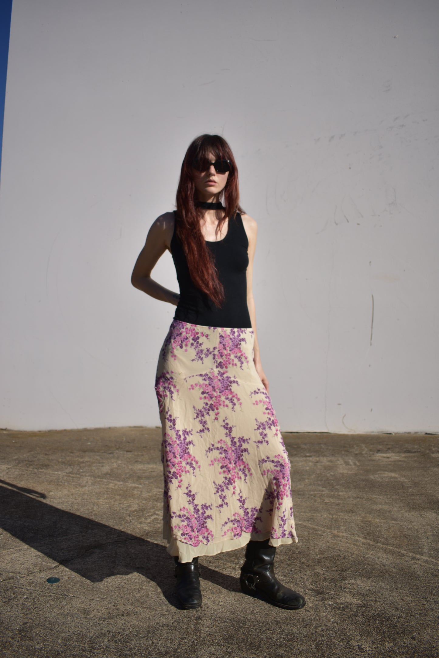 Vintage 90’s Silk Floral Maxi Skirt