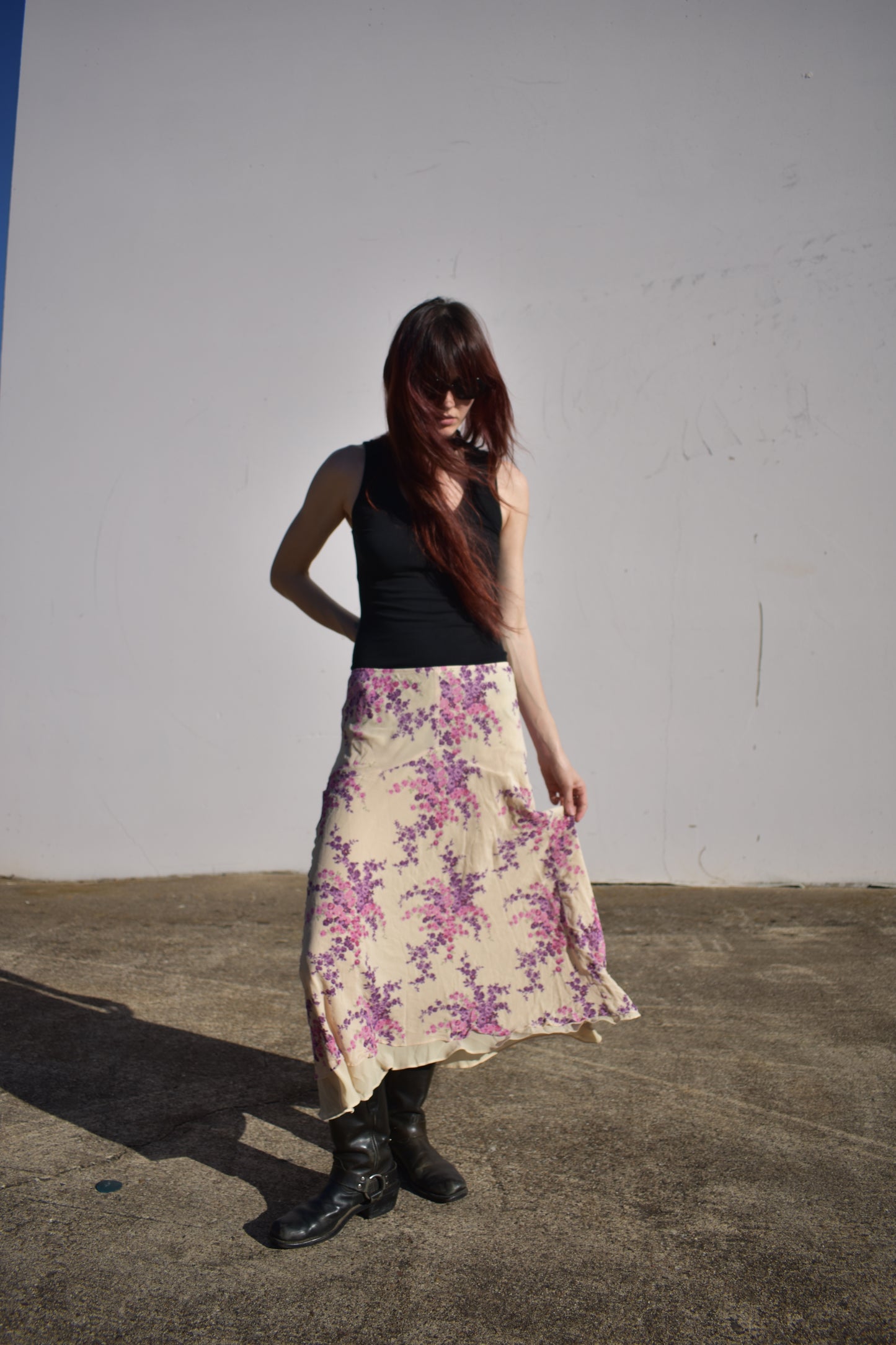 Vintage 90’s Silk Floral Maxi Skirt