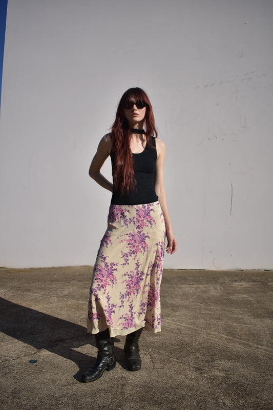 Vintage 90’s Silk Floral Maxi Skirt